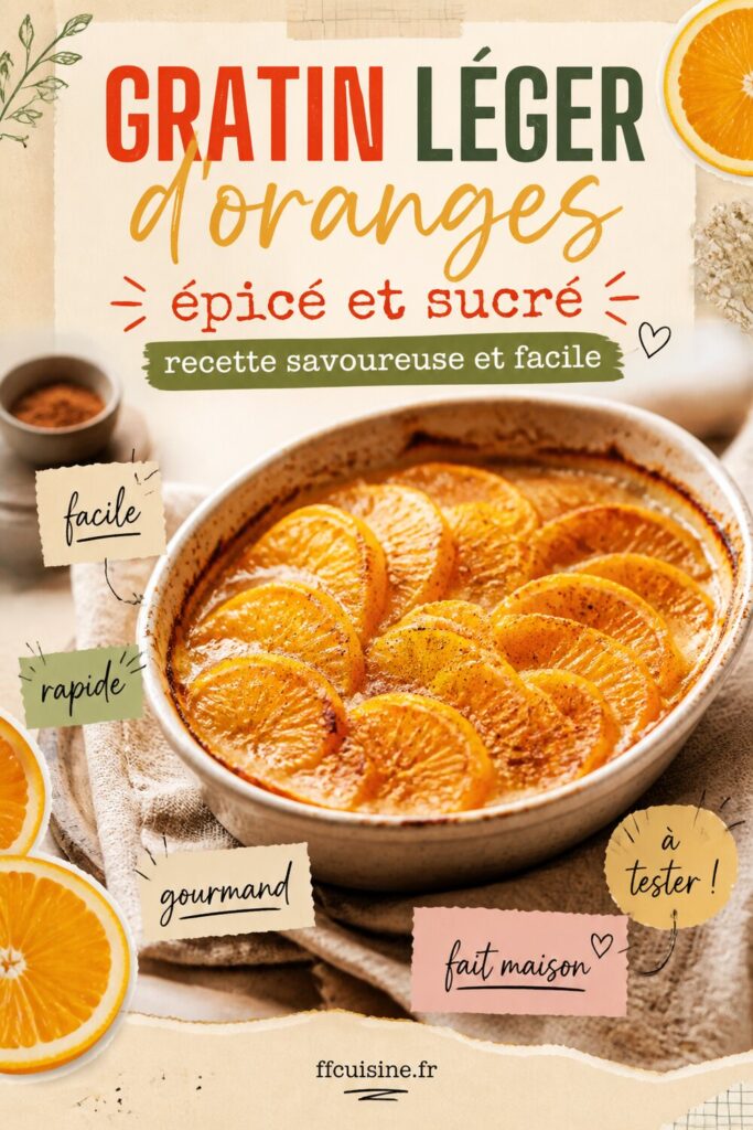pinterest — gratin léger d'oranges épicé et sucré : recette savoureuse et facile
