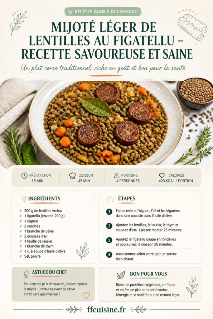 pinterest — mijoté léger de lentilles au figatellu – recette savoureuse et saine