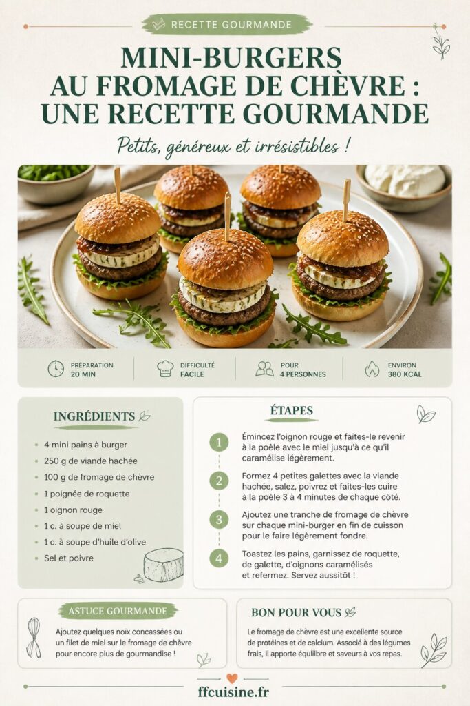 pinterest — mini burgers au fromage de chèvre : une recette gourmande