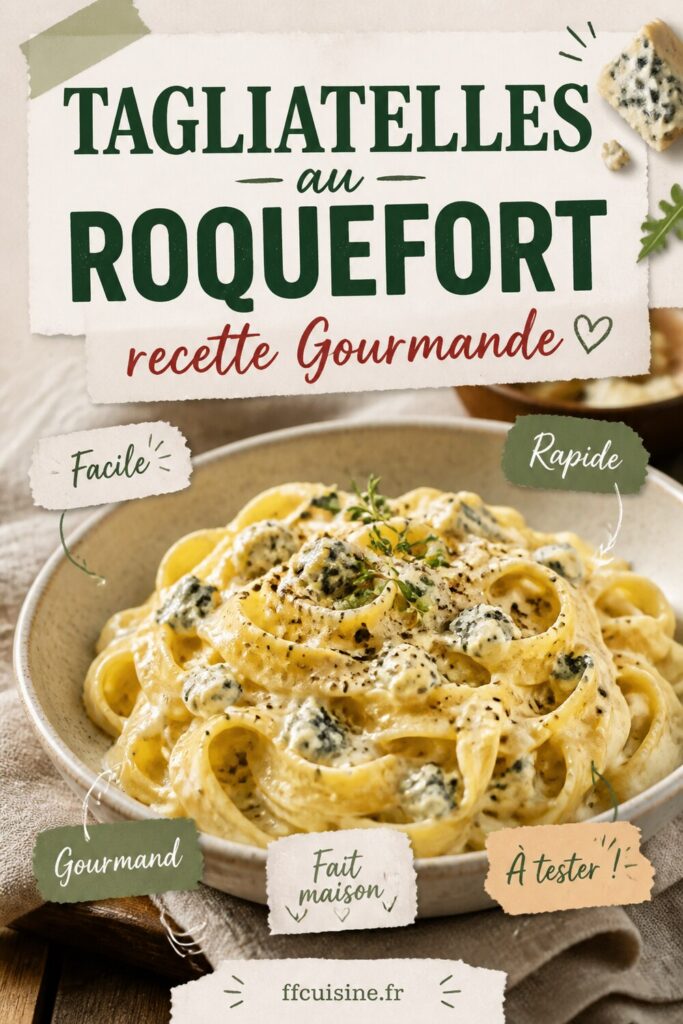 pinterest — tagliatelles au roquefort : recette gourmande
