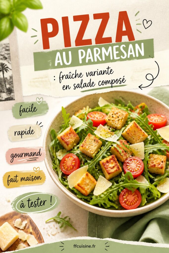 pinterest — pizza au parmesan : fraîche variante en salade composée