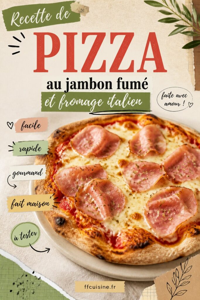 pinterest — recette de pizza au jambon fumé et fromage italien