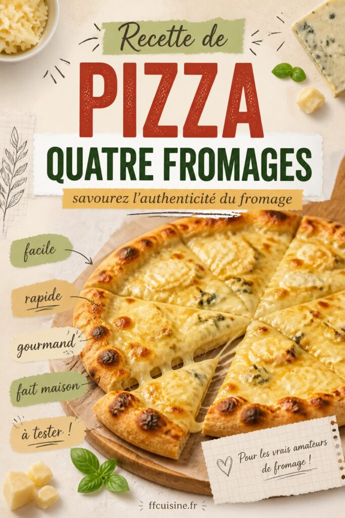 pinterest — recette de pizza quatre fromages : savourez l'authenticité du fromage
