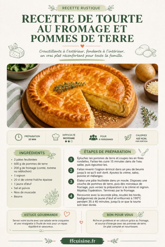 pinterest — recette de tourte au fromage et pommes de terre