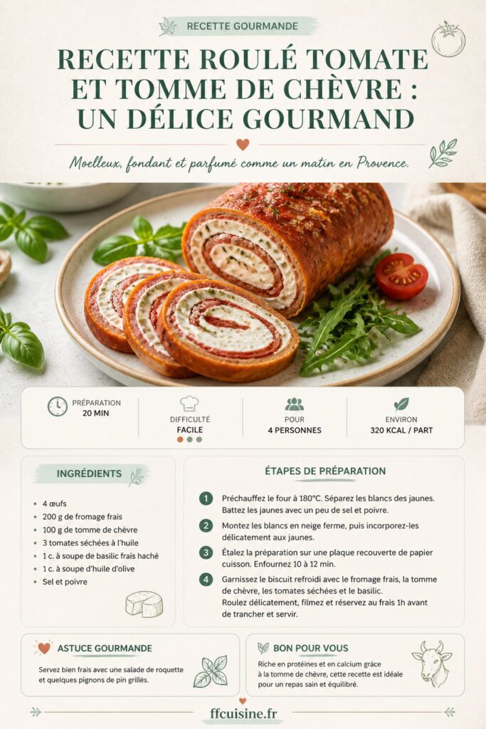 pinterest — recette roulé tomate et tomme de chèvre : un délice gourmand