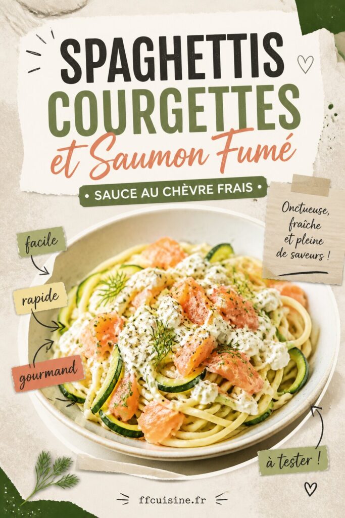 pinterest — spaghettis courgettes et saumon fumé : sauce au chèvre frais