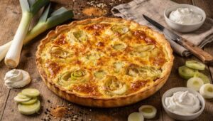 Recette de flamiche picarde aux poireaux et fromage frais