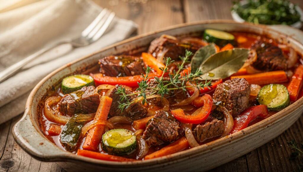 Casserole de bœuf aux légumes : recette légère pour le déjeuner