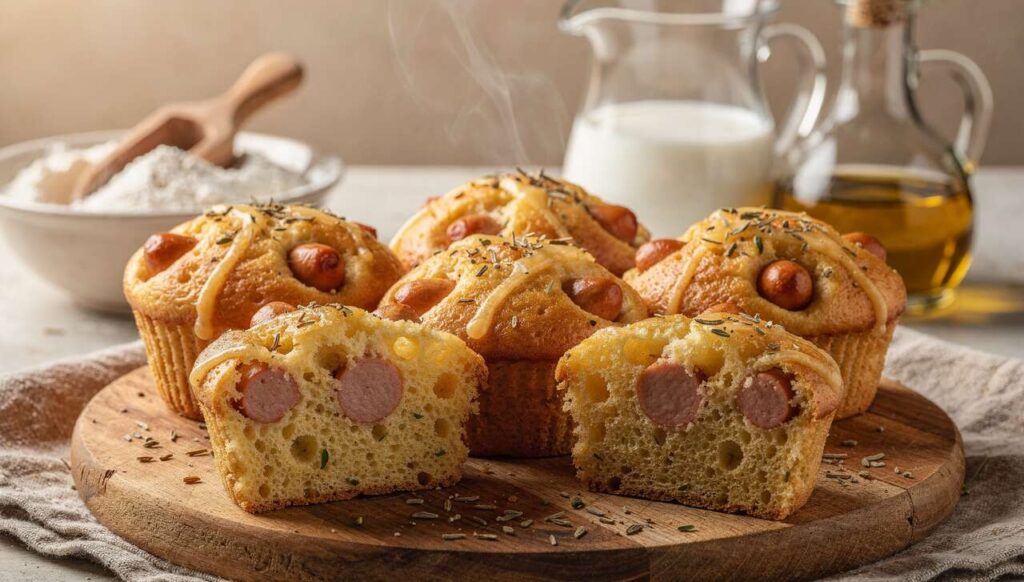 Recette de muffins légers aux Knackis et herbes aromatiques