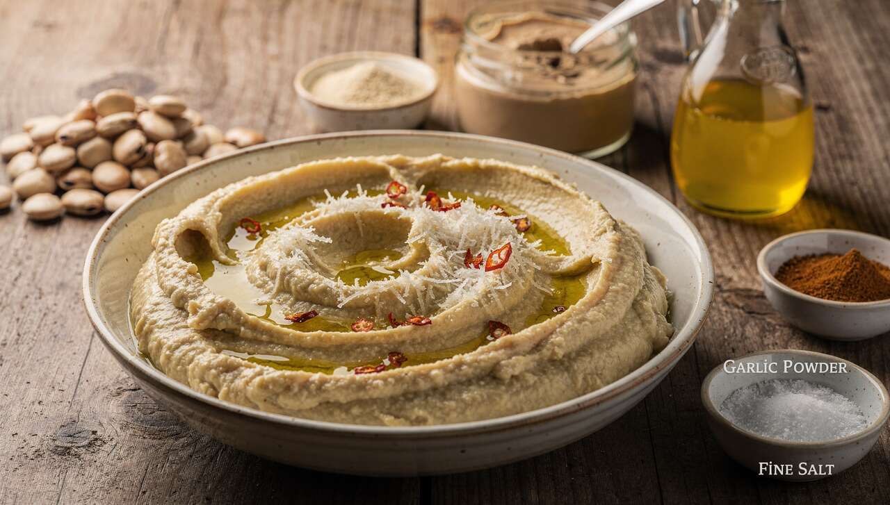 Recette d'Houmous de Fèves au Fromage Italien