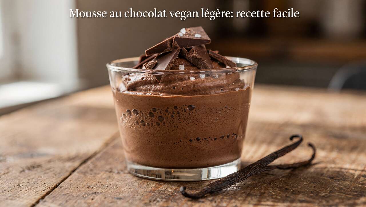 Mousse au chocolat vegan légère : recette facile