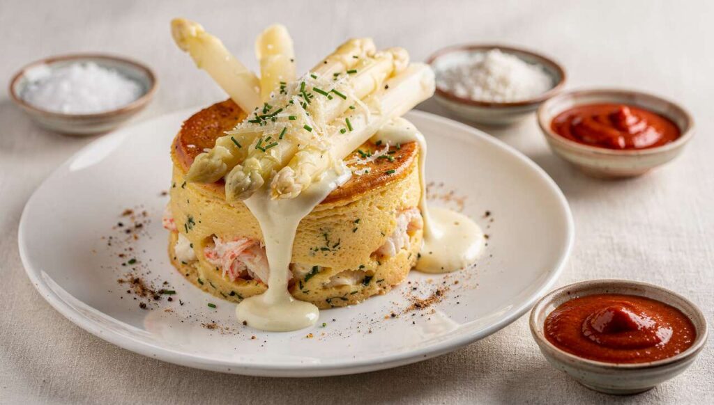 Flan au crabe, asperges et crème légère : recette gourmande et facile