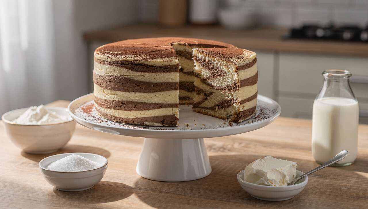 Zebra Cake au Fromage Frais : recette Savoureuse