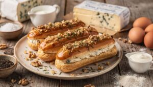 Éclairs salés au bleu : recette gourmande