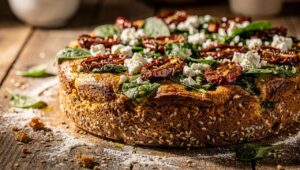 Cake léger épinards, feta et tomates séchées