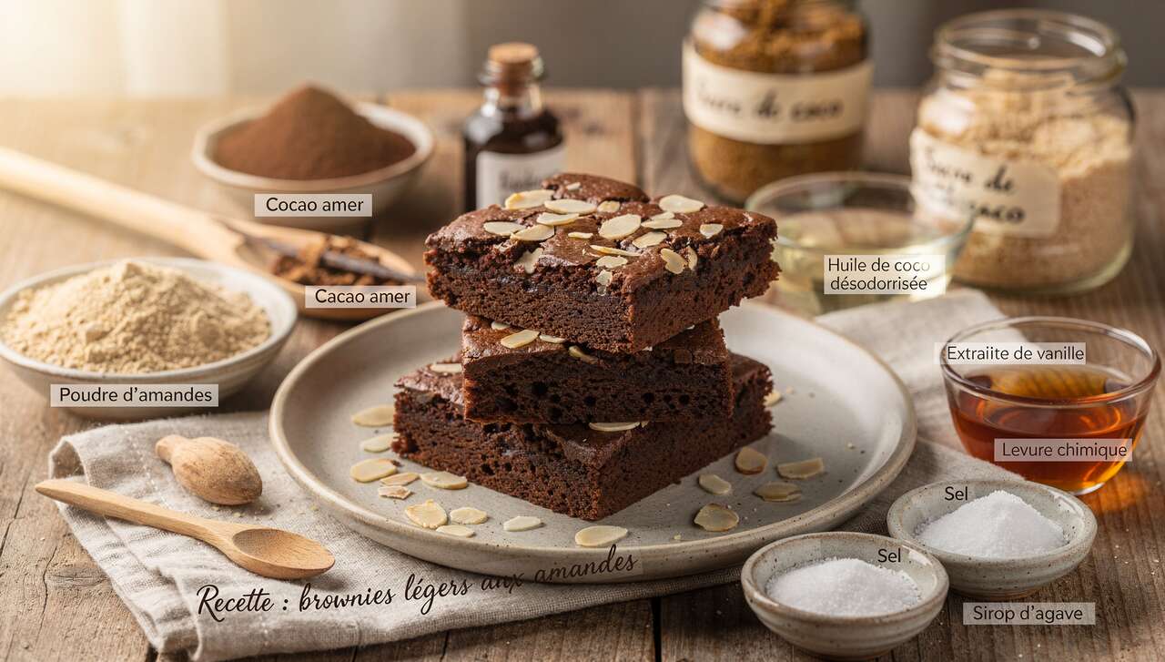 Recette : brownies légers aux amandes