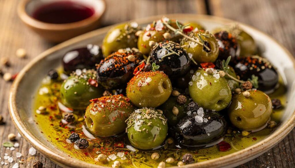 Olives marinées maison au piment : recette facile, légère et pleine de saveurs