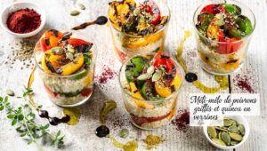 Méli-mélo de poivrons grillés et quinoa en verrines légères