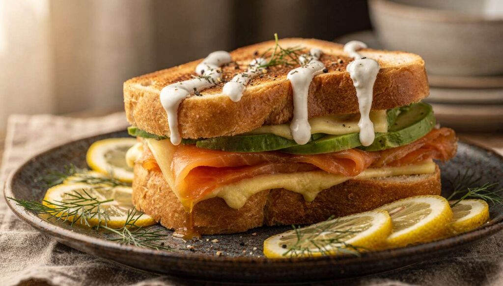 Recette Croque-Monsieur Saumon Fumé, avocat et Fromage