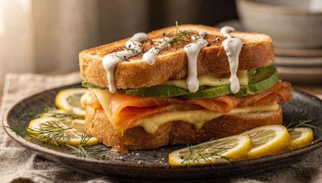 Recette Croque-Monsieur Saumon Fumé, avocat et Fromage