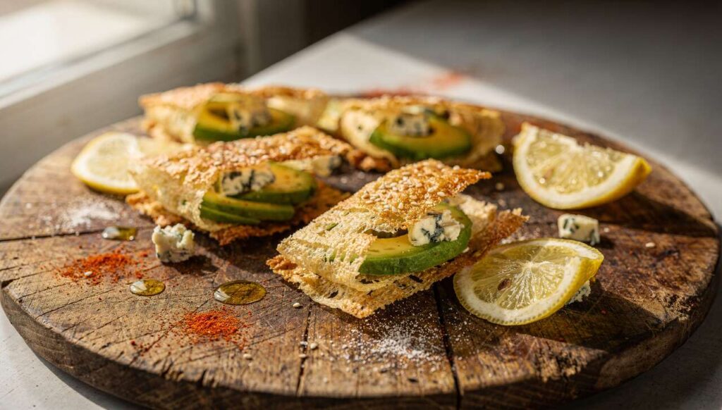 Amuse-bouche croustillant à l'avocat et au bleu : recette savoureuse