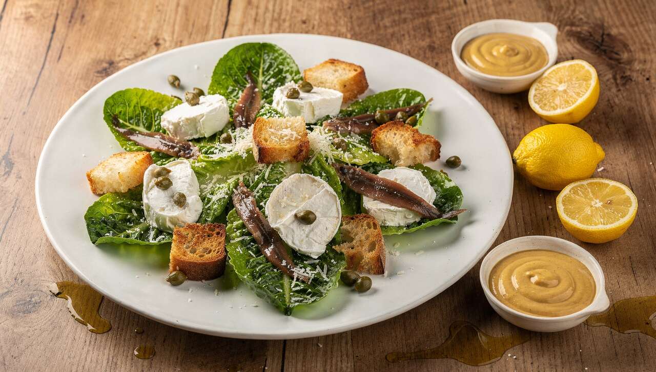 Salade César revisitée au fromage frais