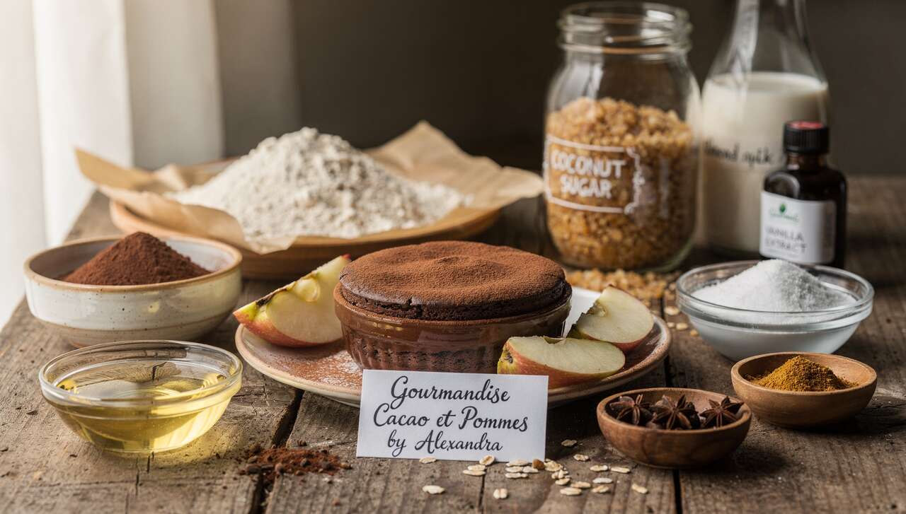 Recette légère : gourmandise cacao et pommes par Alexandra