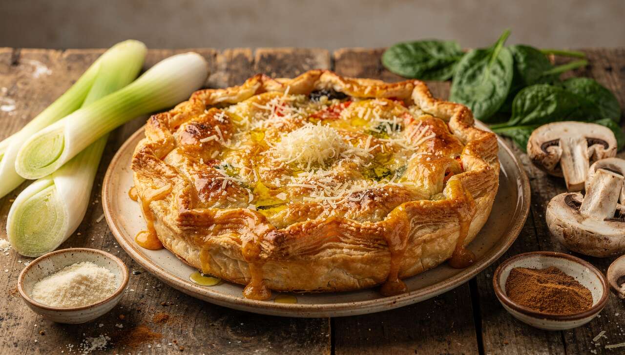 Recette de tourte aux légumes et fromage