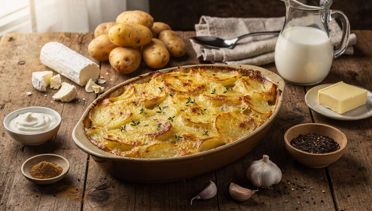 Gratin de Pommes de Terre au Fromage de Chèvre Frais