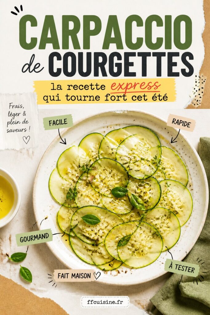 pinterest — carpaccio de courgettes, la recette express qui tourne fort cet été