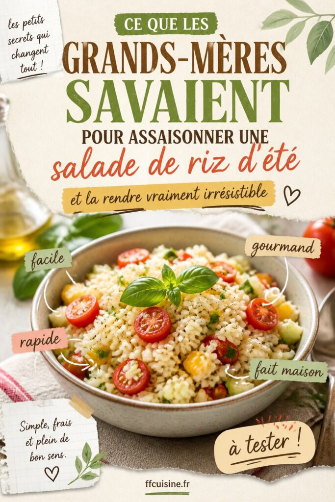 pinterest — ce que les grands mères savaient pour assaisonner une salade de riz d'été et la rendre vraiment irrésistible