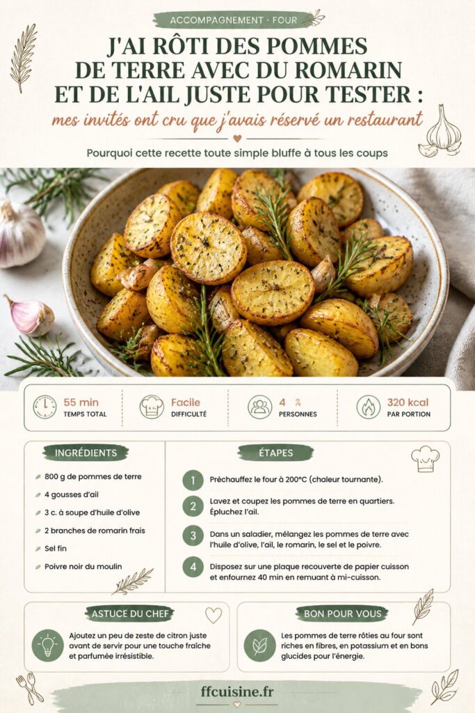 pinterest — j'ai rôti des pommes de terre avec du romarin et de l'ail juste pour tester : mes invités ont cru que j'avais réservé un restaurant