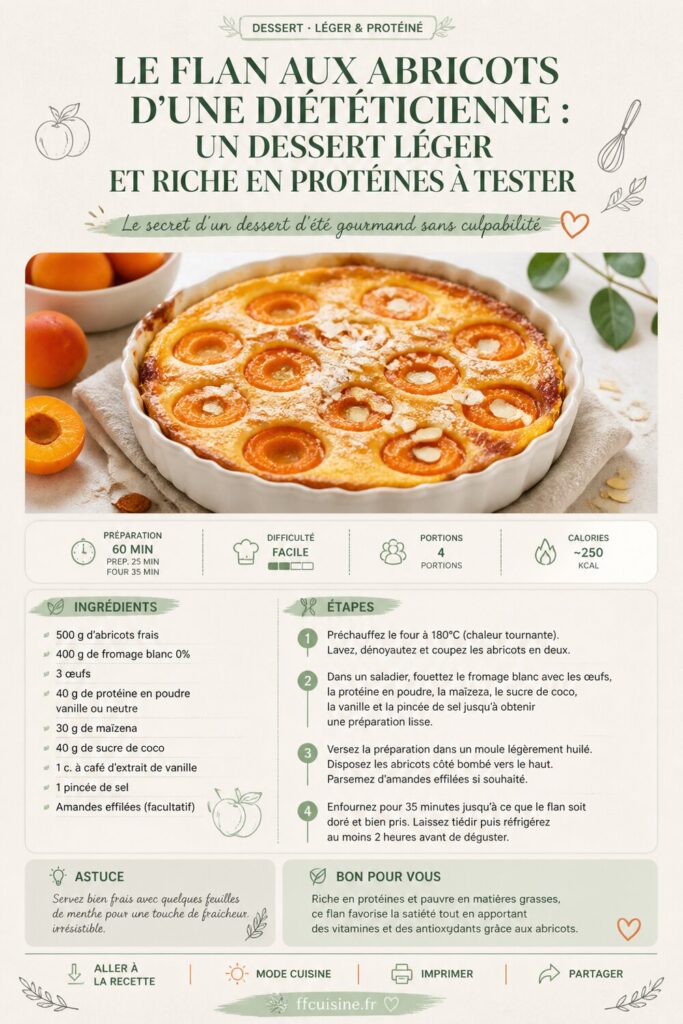 pinterest — le flan aux abricots d’une diététicienne : un dessert léger et riche en protéines à tester