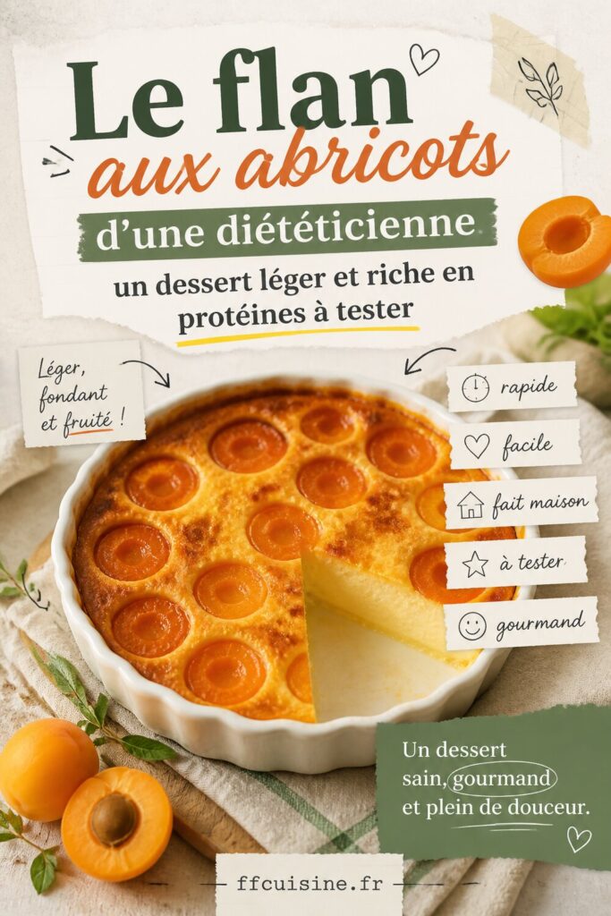 pinterest — le flan aux abricots d’une diététicienne : un dessert léger et riche en protéines à tester