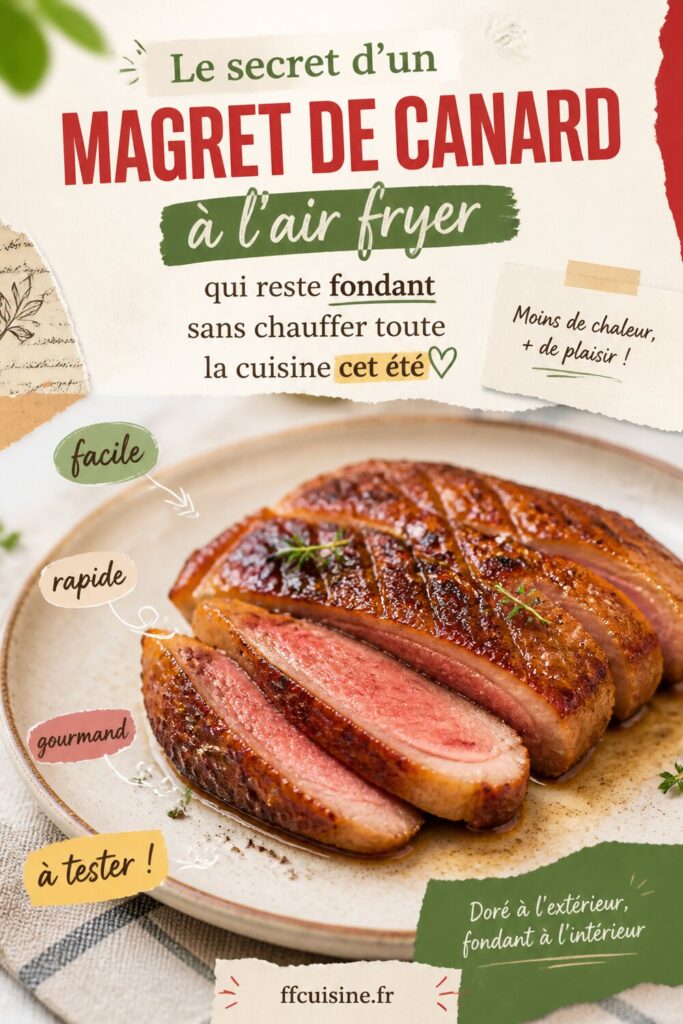 pinterest — le secret d'un magret de canard à l'air fryer qui reste fondant sans chauffer toute la cuisine cet été