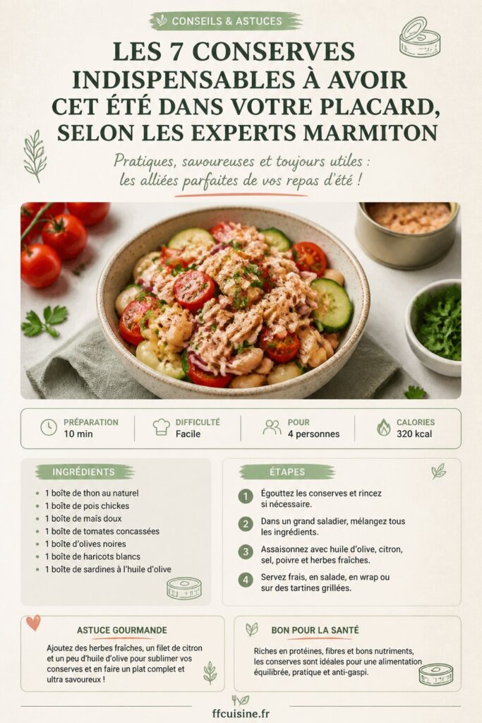 pinterest — les 7 conserves indispensables à avoir cet été dans votre placard, selon les experts marmiton