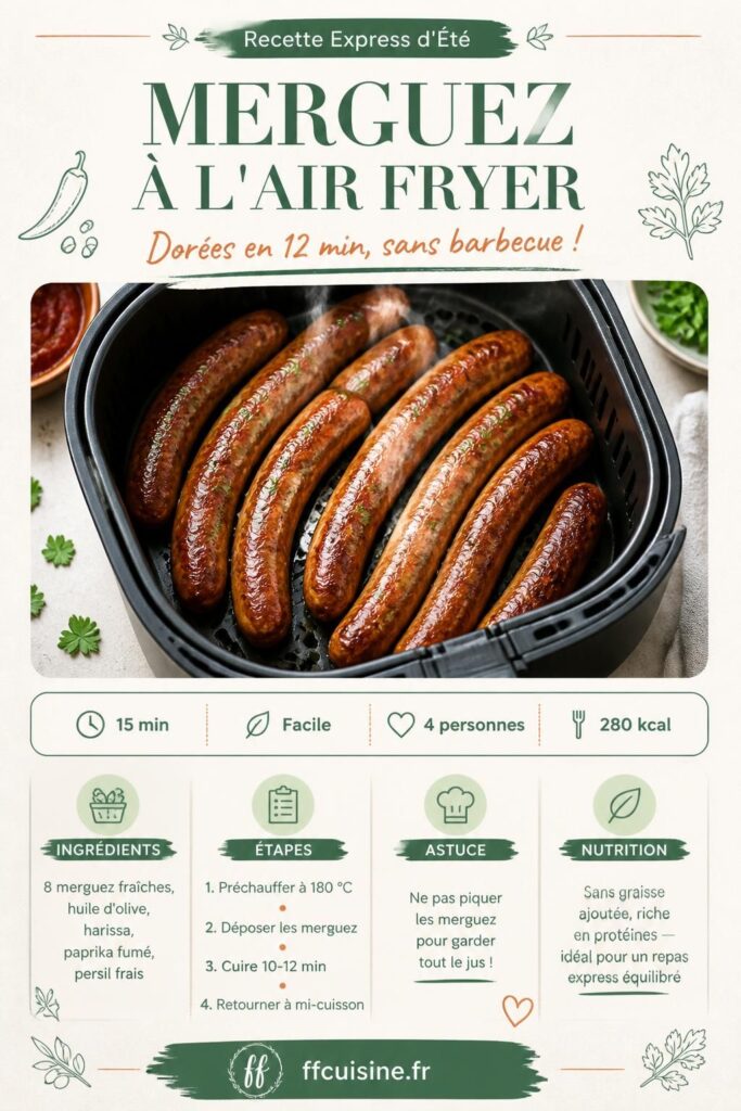 Merguez croustillantes dans le panier d'un air fryer — recette express été