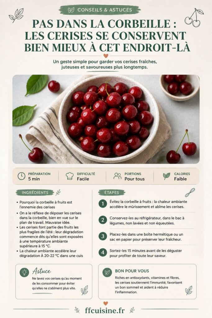 pinterest — pas dans la corbeille : les cerises se conservent bien mieux à cet endroit là