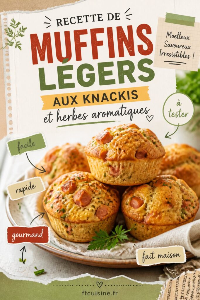 pinterest — recette de muffins légers aux knackis et herbes aromatiques