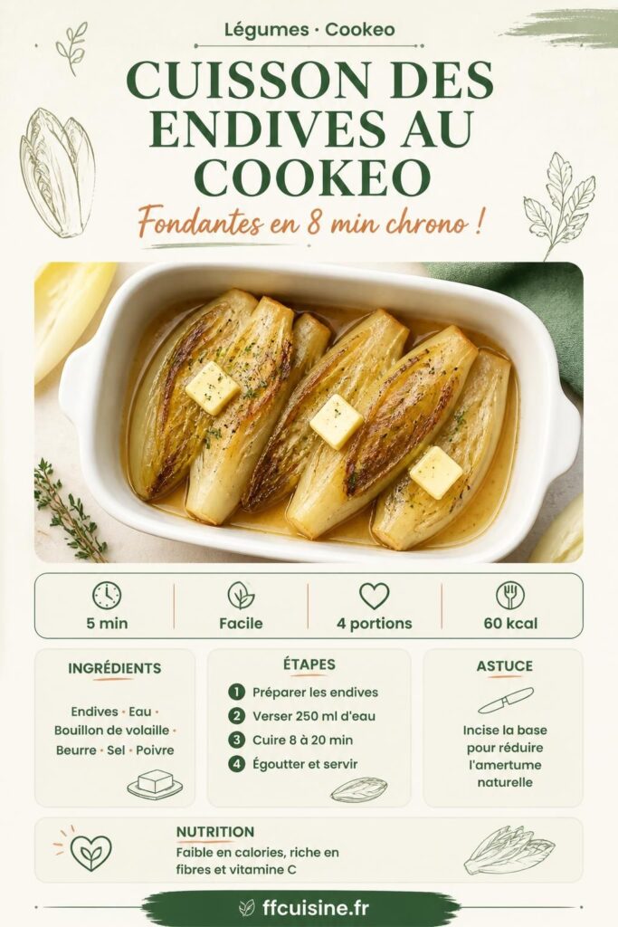 Endives cuites au Cookeo, texture fondante, recette facile et rapide