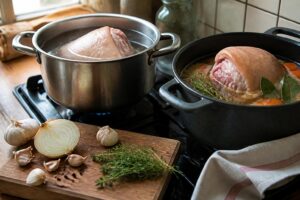Cuisson du jarret de porc demi-sel : méthodes et temps