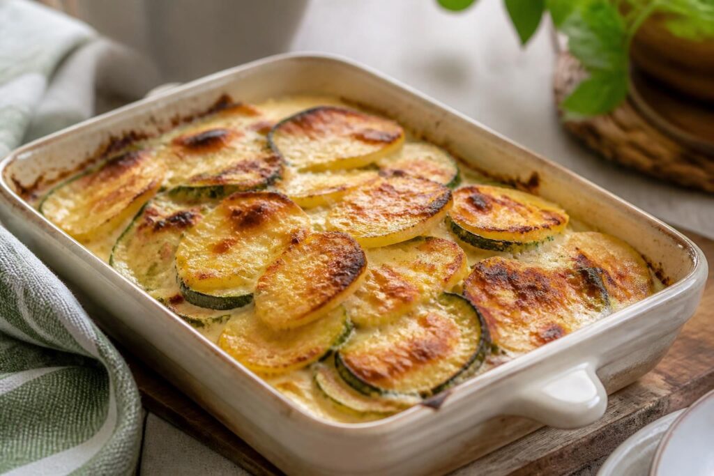 Gratin de courgettes et pommes de terre à la béchamel maison