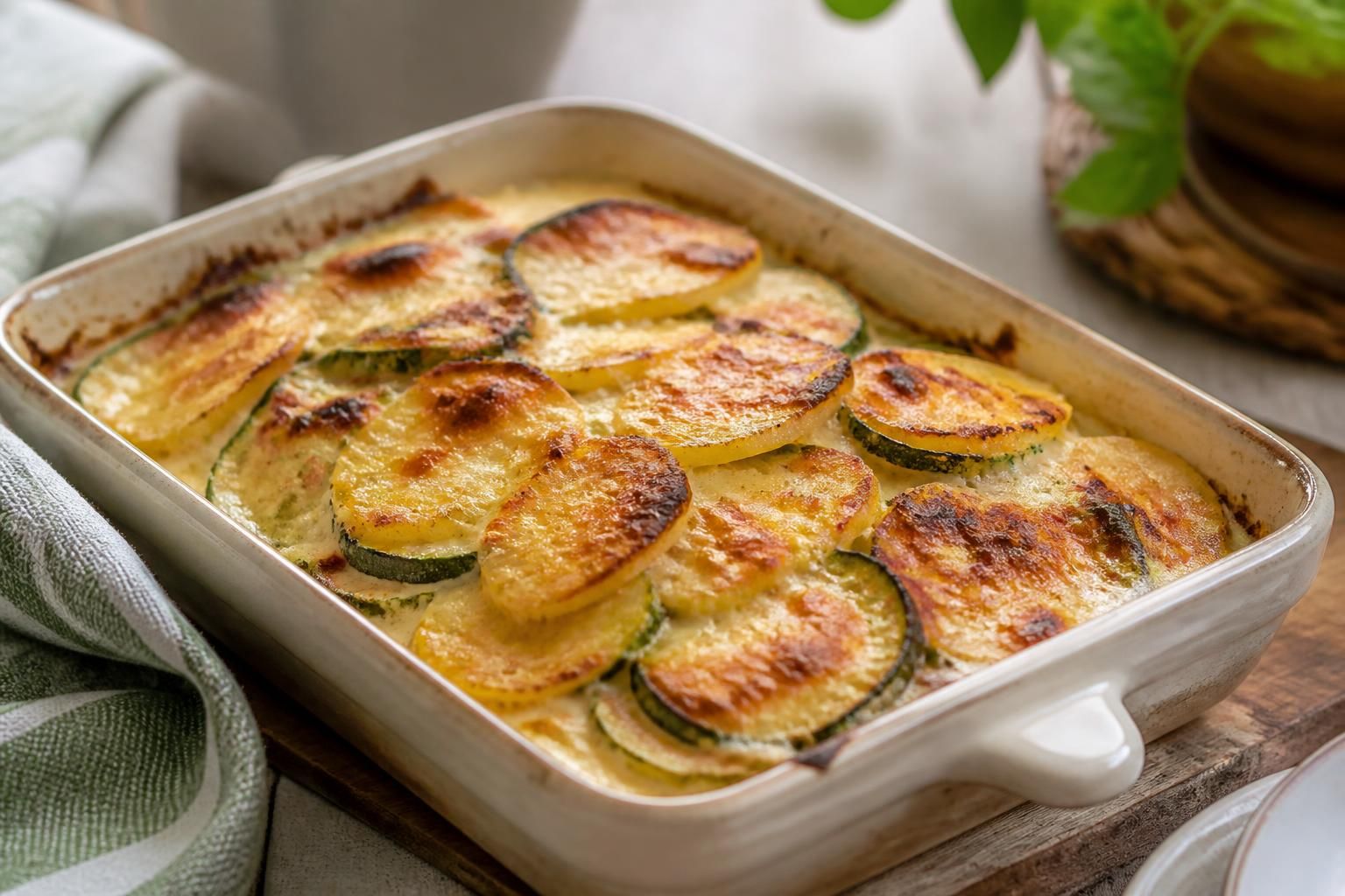 Gratin de courgettes et pommes de terre à la béchamel maison