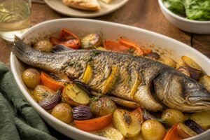 Merluchon entier au four : recette facile et savoureuse