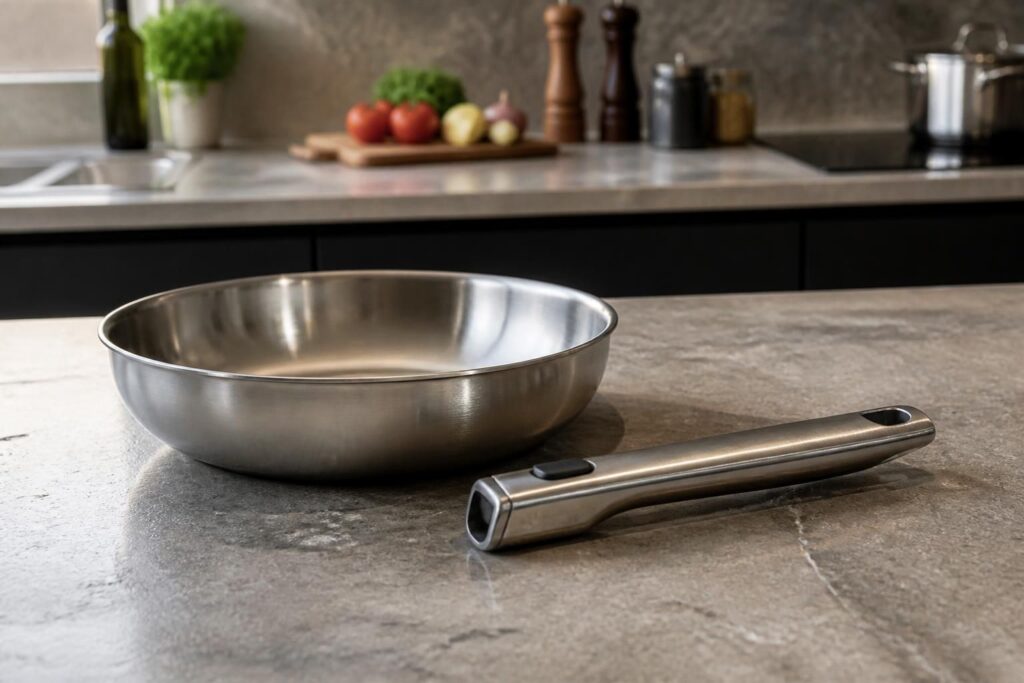 Poêle inox à manche amovible : guide d'achat 2026