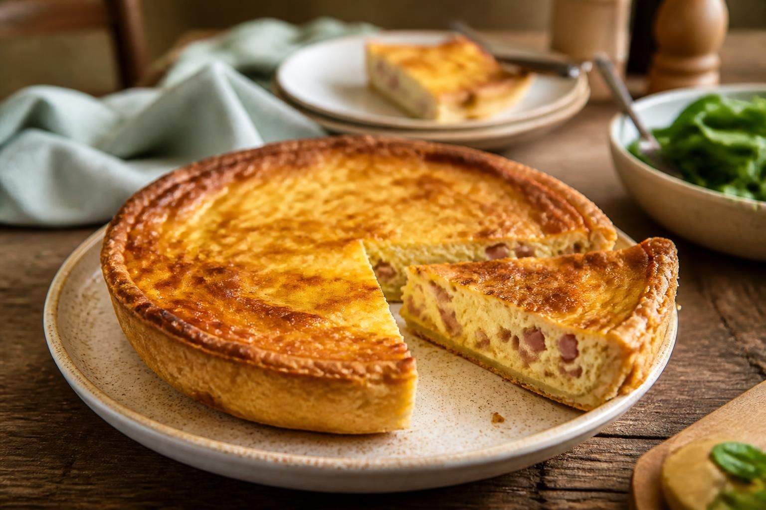 Quiche sans pâte aux lardons façon Cyril Lignac : recette facile