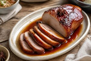 Rouelle de porc au miel, sauce soja et cinq épices : recette parfumée