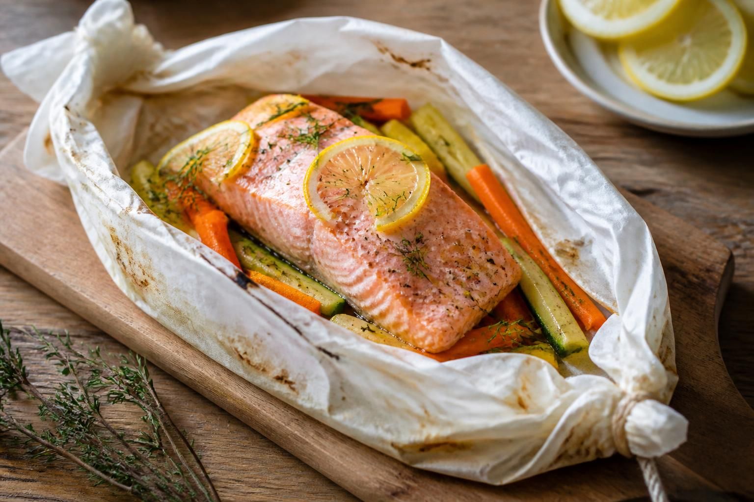 Saumon surgelé en papillote au four : recette facile