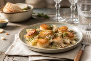 Saint-Jacques à la normande : recette facile et crémeuse