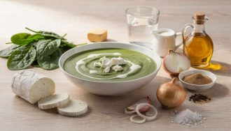 Velouté léger d'épinards et chèvre au Thermomix : recette facile et savoureuse